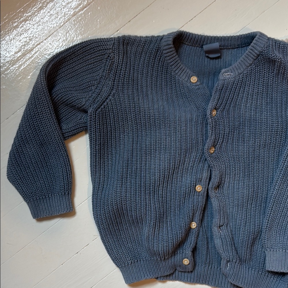 Blue and Cream Button-Up Cardigans - Picture 2 of 3